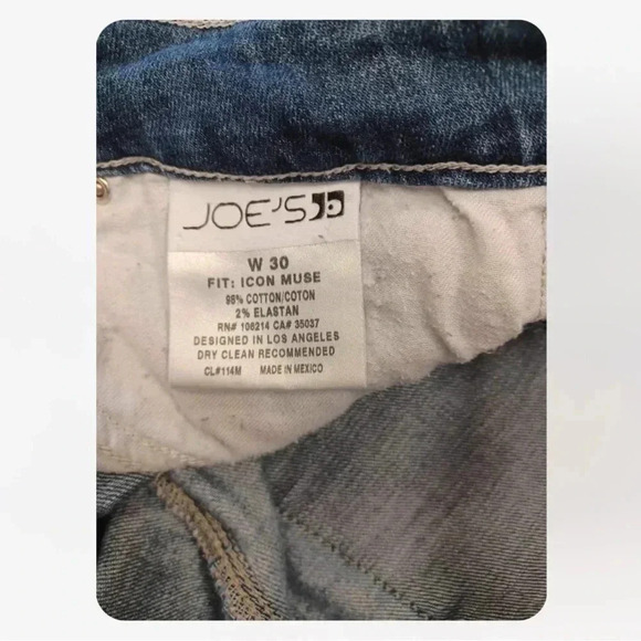 Joe’s Jeans Icon Muse Mid Rise Bootcut Raw Hem Blue Jeans Size 30 - Picture 12 of 13